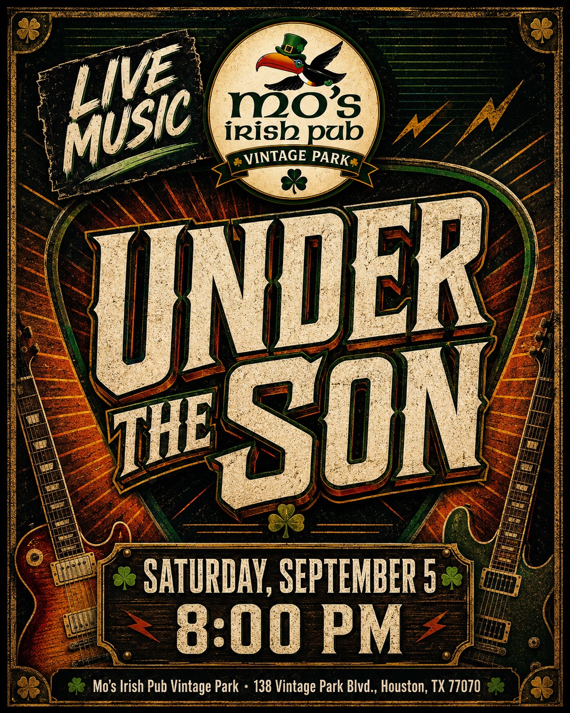Under The Son live at Mo's Irish Pub Vintage Park, Saturday September 5