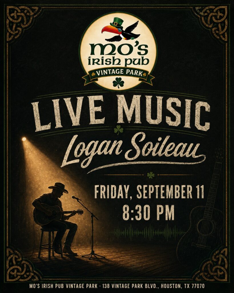 Logan Soileau live at Mo's Irish Pub Vintage Park, Friday September 11