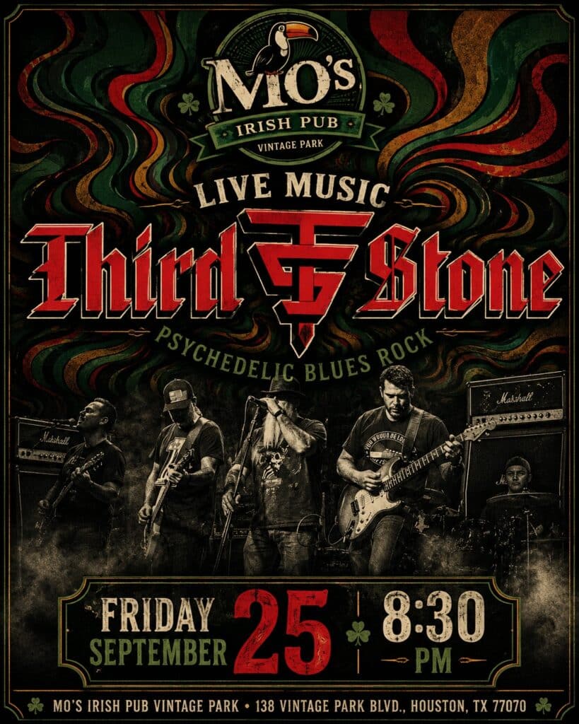 Third Stone psychedelic blues rock at Mo's Irish Pub Vintage Park, Friday September 25