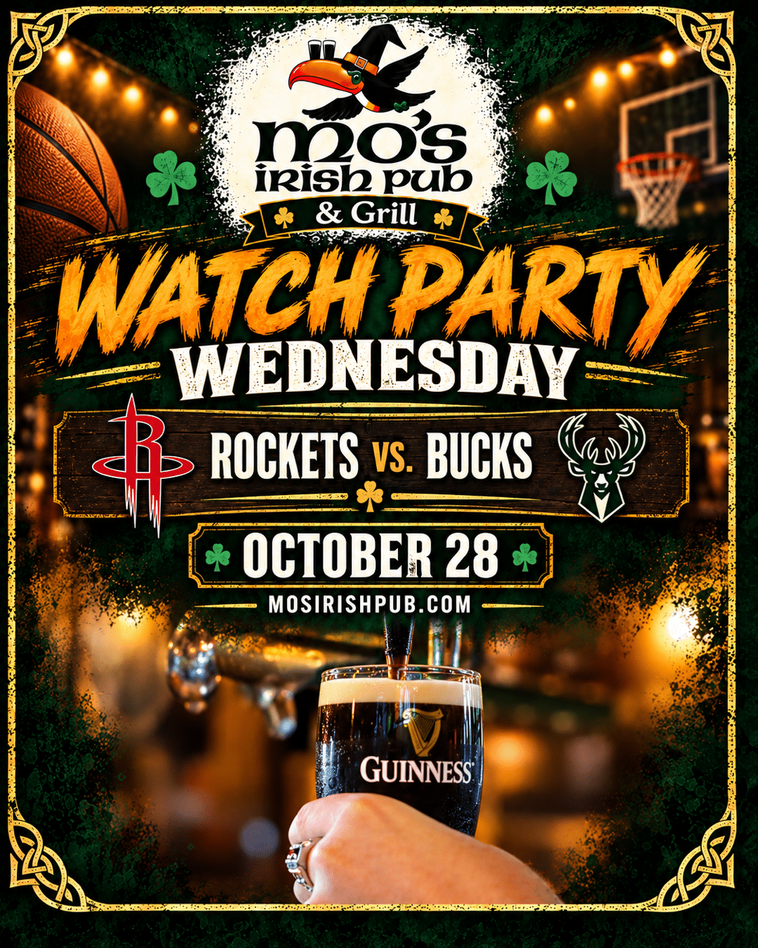 Mo's Watch Party Wednesday, Rockets vs. Bucks, October 28